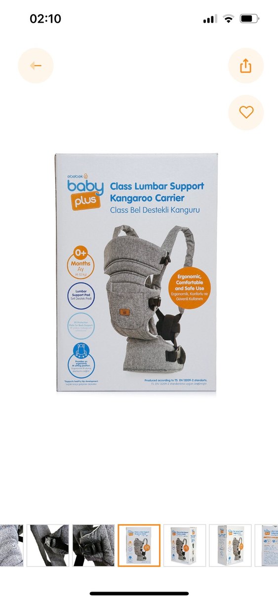 Baby plus kanguru Ayarlanabilir Gri Bebek Taşıyıcı - Görsel 3