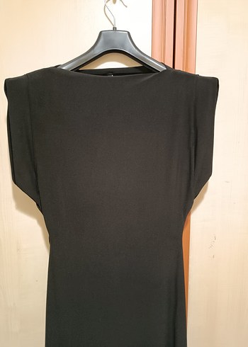 s Beden siyah Renk Siyah Uzun Kollarsız Minimalist Elbise