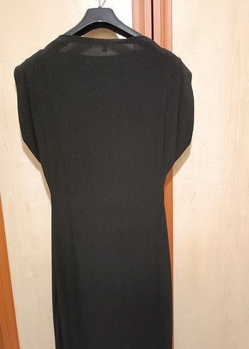 s Beden Siyah Uzun Kollarsız Minimalist Elbise