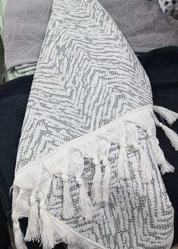 Gri Zebra Desenli Bohem Plaj Havlusu - Görsel 2