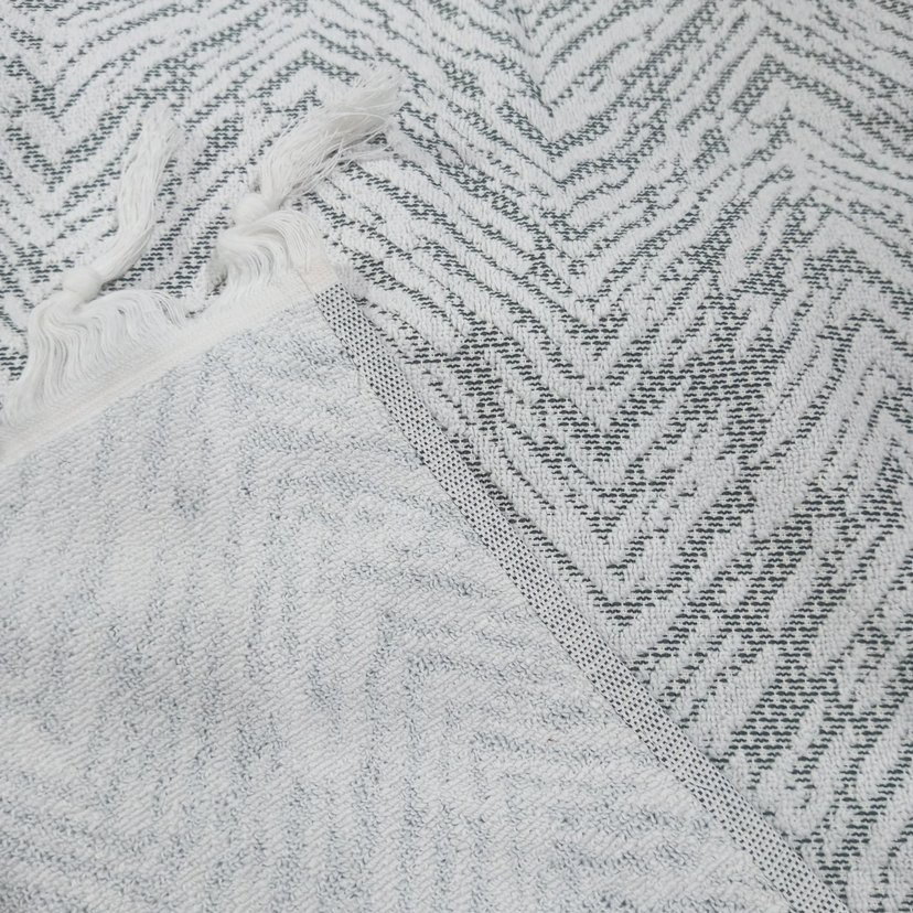 Gri Zebra Desenli Bohem Plaj Havlusu - Görsel 3