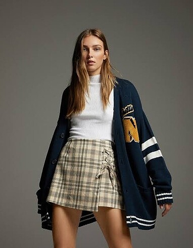 Bershka şort ekose etek