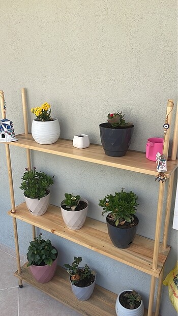 Masif Ahşap Raf Saksılık Düzenleyici - Görsel 9