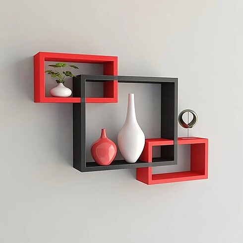 Beden MDF dekoratif raf lake boyalı