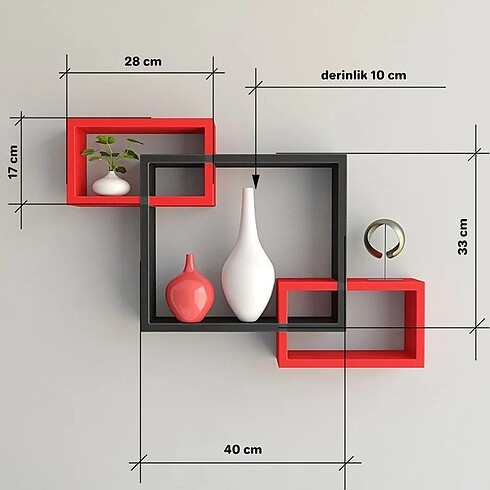 MDF dekoratif raf lake boyalı - Görsel 5