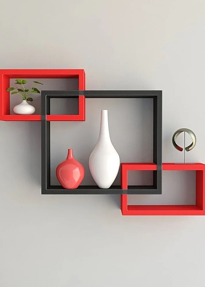 MDF dekoratif raf lake boyalı - Görsel 2