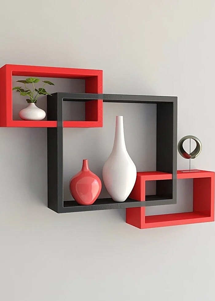 MDF dekoratif raf lake boyalı - Görsel 3