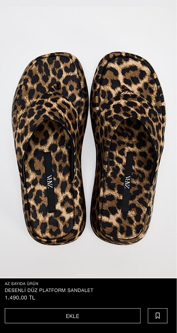 Zara Leopar Desenli Platform Terlik