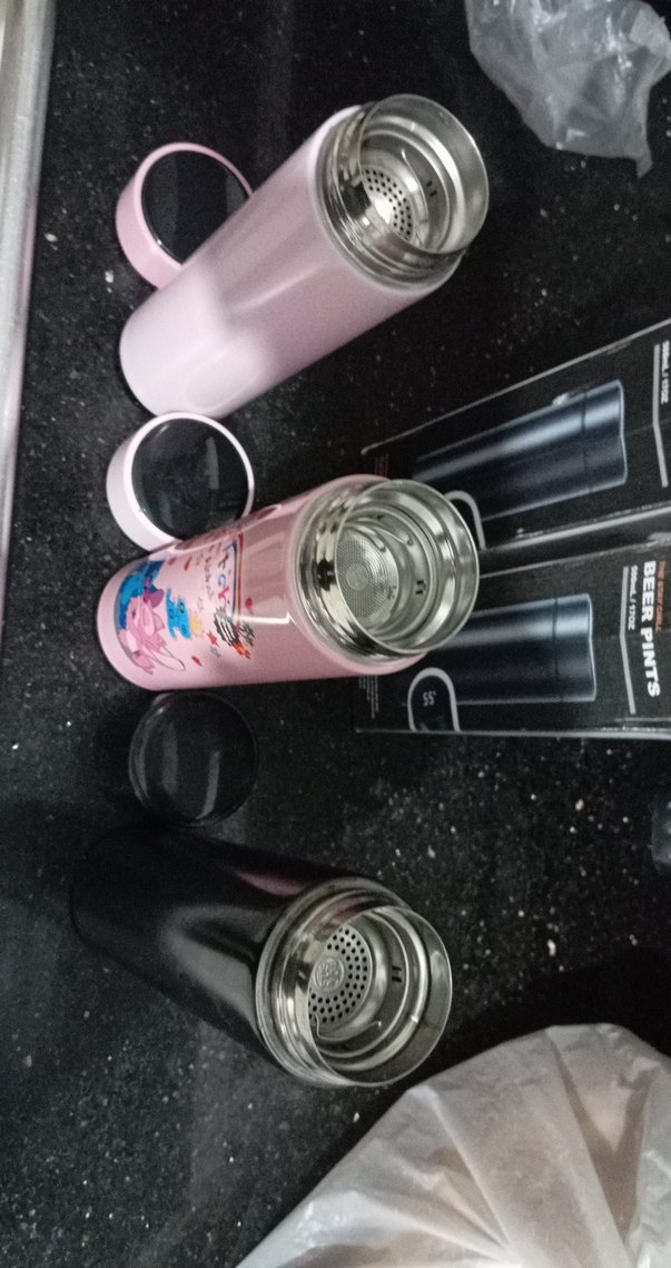 Renkli Çocuk Termos Şişeleri Pembe - Görsel 2