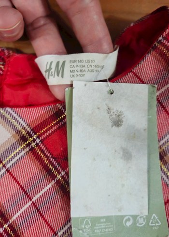10 Yaş Beden kırmızı Renk h&m çocuk elbisesi yeni etiketli