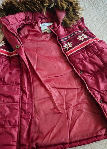 kapşonlu bordo yelek - Görsel 7