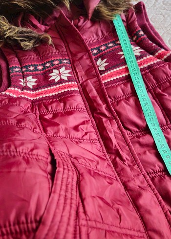 kapşonlu bordo yelek - Görsel 6