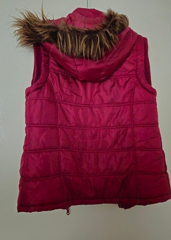 kapşonlu bordo yelek - Görsel 2