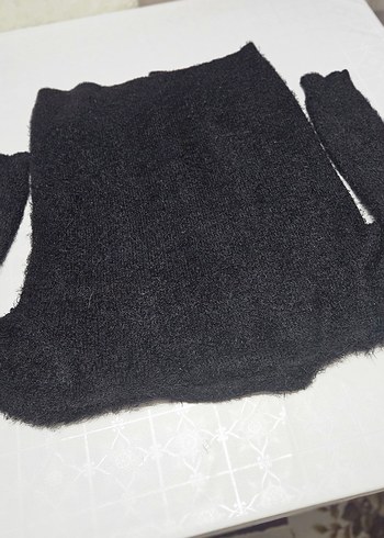 siyah tüylü kadın hırka - Görsel 5