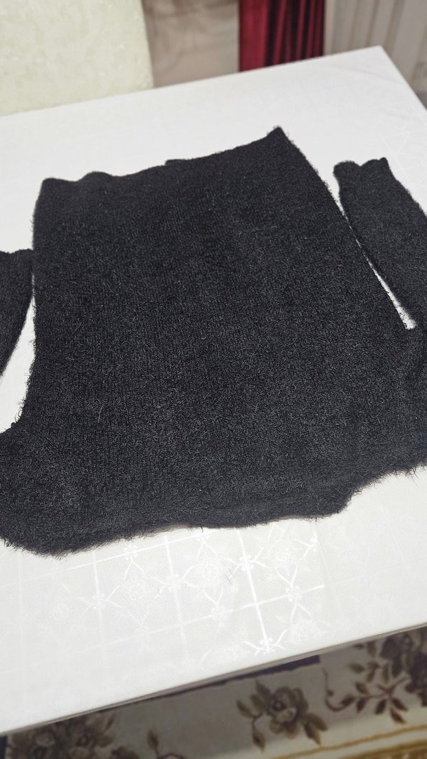 siyah tüylü kadın hırka - Görsel 5