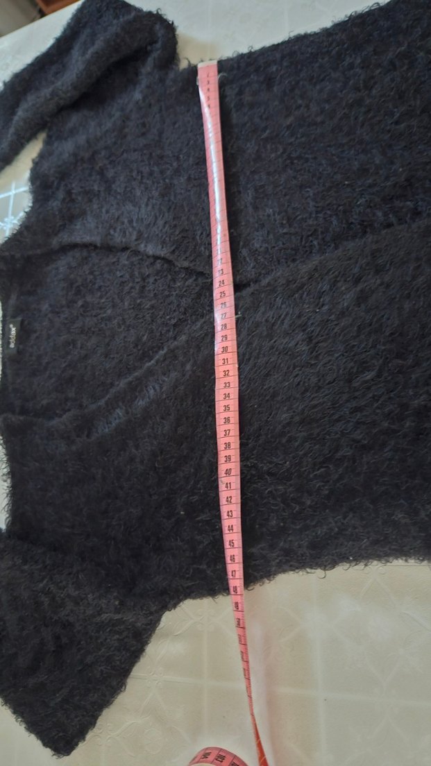 siyah tüylü kadın hırka - Görsel 3