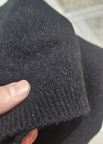 yün triko kısa kollu kazak - Görsel 7