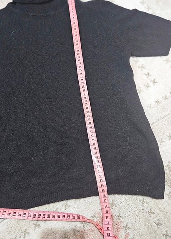 yün triko kısa kollu kazak - Görsel 3