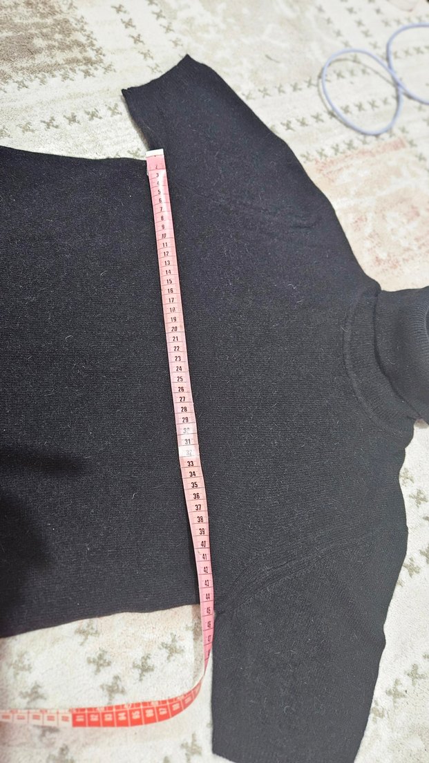 yün triko kısa kollu kazak - Görsel 4