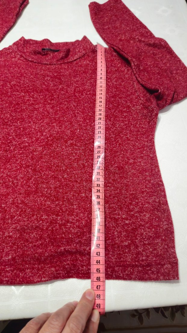 bordo kadın Triko kazak - Görsel 4