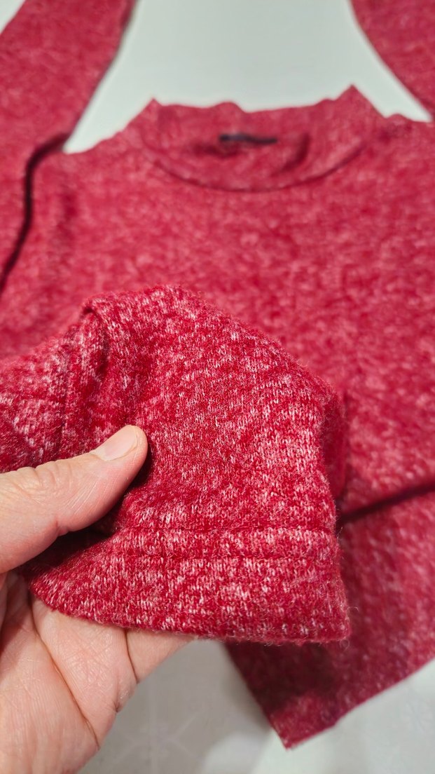 bordo kadın Triko kazak - Görsel 3