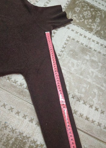 Kahverengi Boğazlı Kadın yün Kazak - Görsel 4