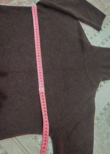 Kahverengi Boğazlı Kadın yün Kazak - Görsel 5