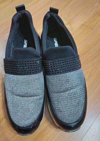 Gri Dolgu Topuklu Kadın Spor Ayakkabı - Görsel 7