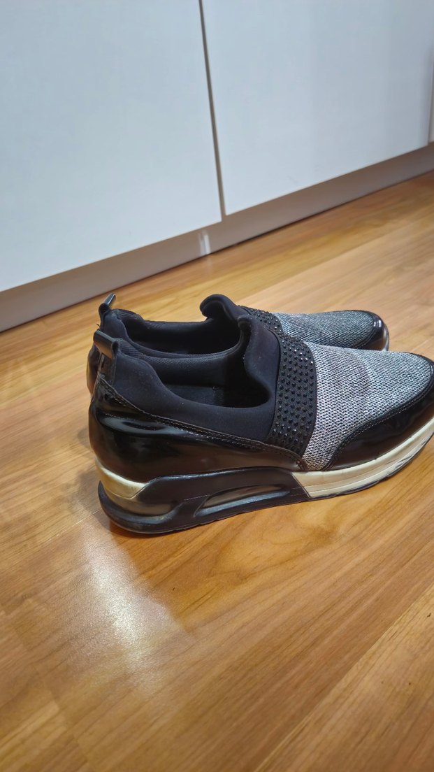 Gri Dolgu Topuklu Kadın Spor Ayakkabı - Görsel 4