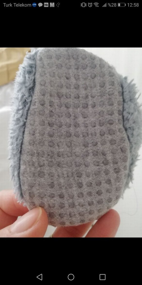 Gri Erkek Çocuk Sıcak Kürklü Ev Terliği - Görsel 3