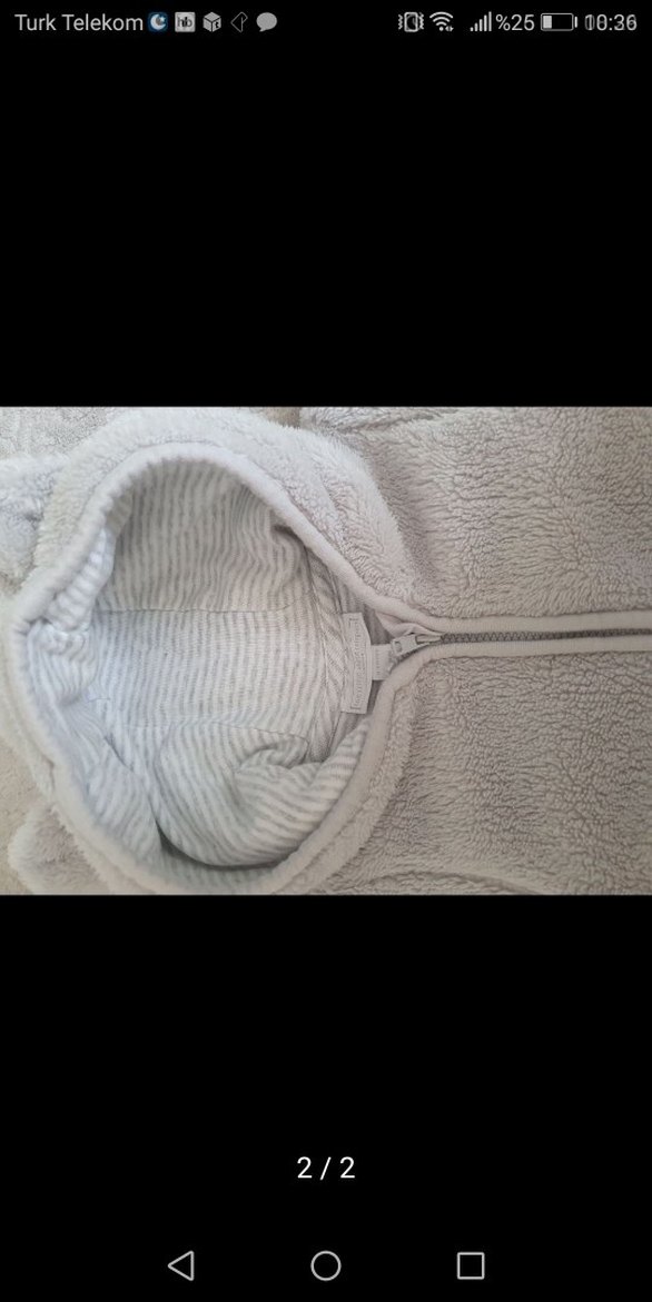 Gri Peluş Erkek Bebek Tulumu - Görsel 2