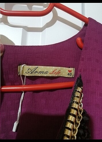 40 Beden Armalife mor uzun elbise