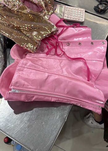 Parlak Pembe Mini Straplez Bustiyer - Görsel 6