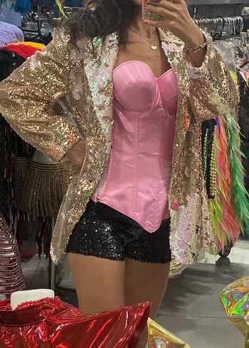 Parlak Pembe Mini Straplez Bustiyer - Görsel 4