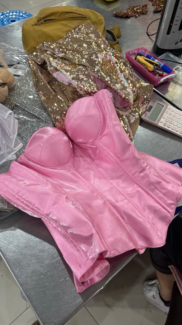 Parlak Pembe Mini Straplez Bustiyer - Görsel 5