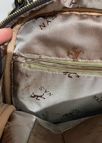 Kadın Siyah Deri Sırt Çantası Çizgili - Görsel 4