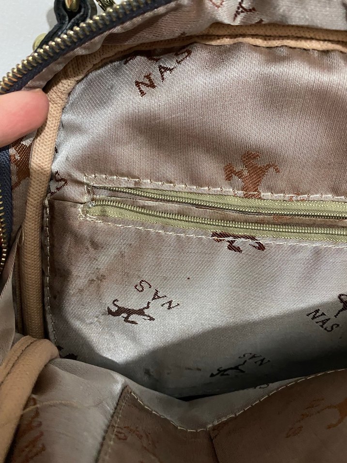 Kadın Siyah Deri Sırt Çantası Çizgili - Görsel 4