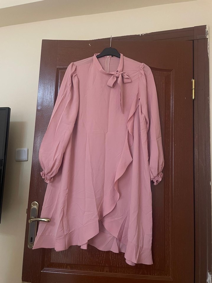 Tuğba Marka Pembe Uzun Kollu Drapeli Bluz - Görsel 5