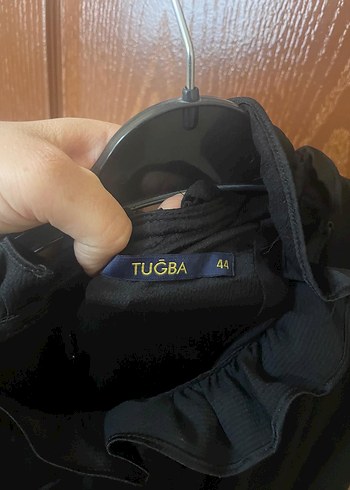 Tuğba Marka Uzun Siyah  Elbise Fırfırlı Yaka - Görsel 7