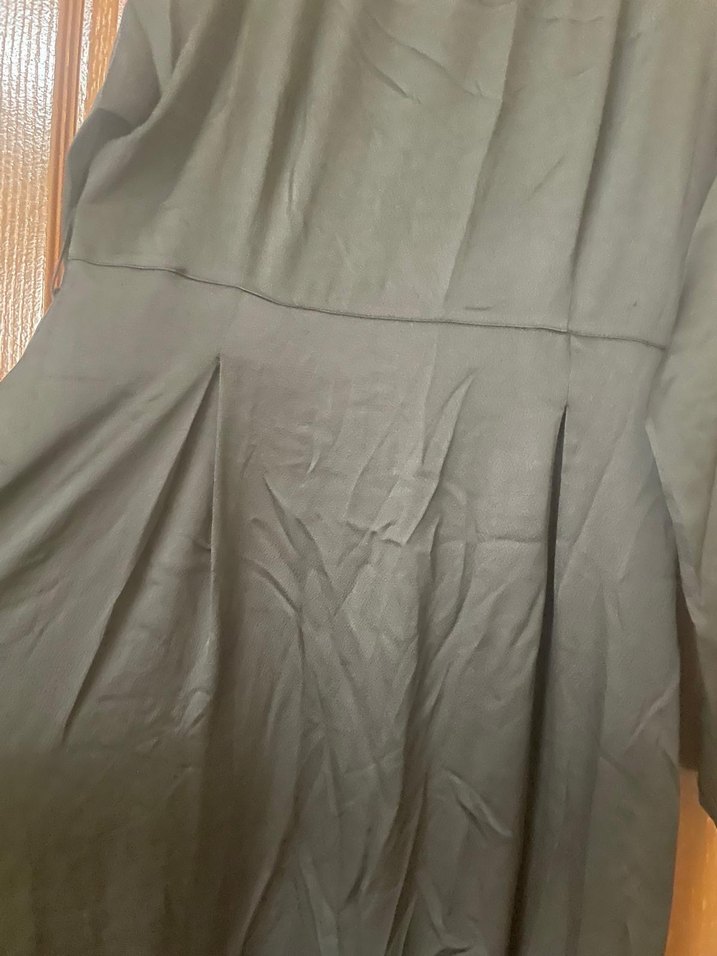 Tuğba Marka Uzun Siyah  Elbise Fırfırlı Yaka - Görsel 5