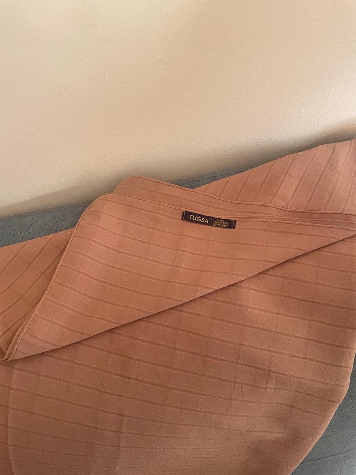 Bej Piliseli Kadın Şal TUGBA marka - Görsel 2