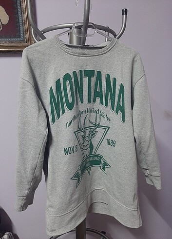 Montana baskılı sweatshirt 