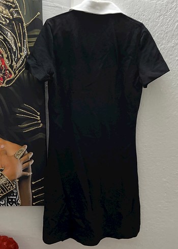 Moncler Siyah Kısa Kollu Midi Elbise - Görsel 3