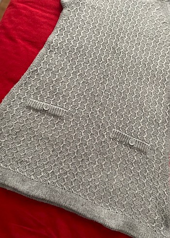 Gri Bohem Midi Triko Elbise - Görsel 2