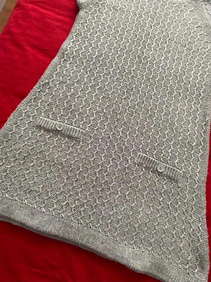 Gri Bohem Midi Triko Elbise - Görsel 2