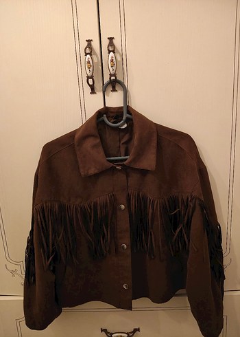 Düğmeli Kadın Kahverengi Süet Ceket - Görsel 3