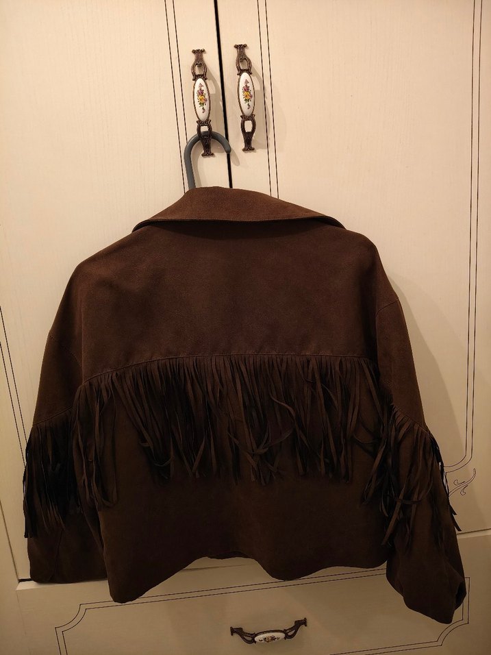 Düğmeli Kadın Kahverengi Süet Ceket - Görsel 2