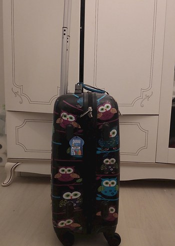 Bohem Tarz Çok Renkli Baykuş Desenli Valiz - Görsel 5