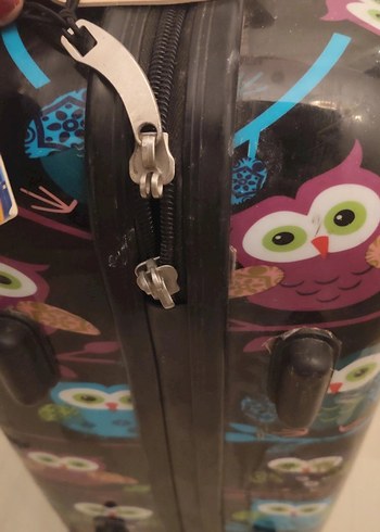 Bohem Tarz Çok Renkli Baykuş Desenli Valiz - Görsel 7