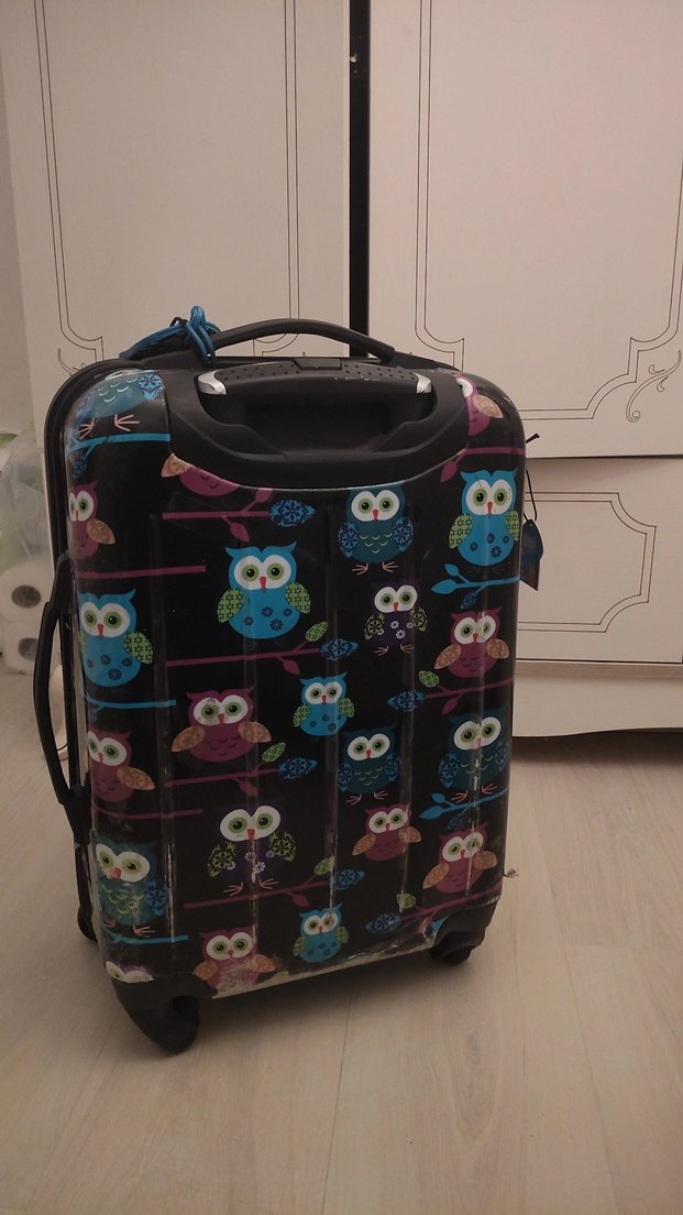 Bohem Tarz Çok Renkli Baykuş Desenli Valiz - Görsel 3